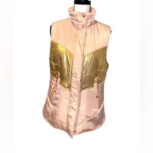 VINCE CAMUTO puff gold/mauve vest women’s size M - mint!!